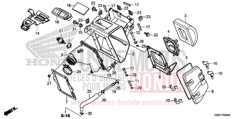 FILTRE A AIR de CRF125F "Petites Roues" EXTREME RED (R292) 2023